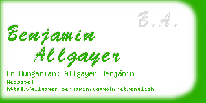 benjamin allgayer business card